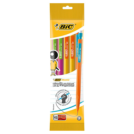 Bic Matic Strong - pack of 5 disposable propelling pencils - 0.9mm
