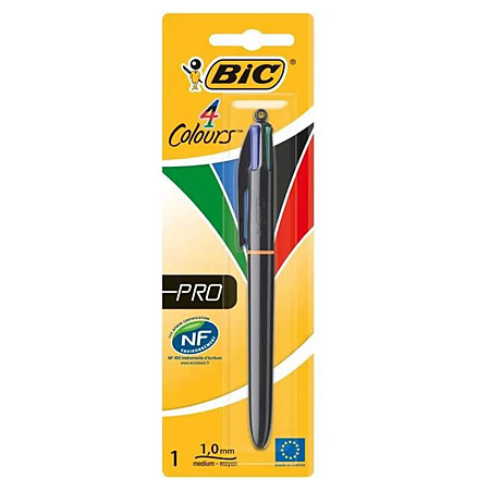 Bic 4Colours Pro - retractable 4-colours ballpoint pen - refillable - medium point - blisterpack