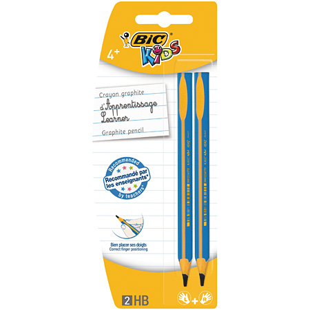 Bic Kids Beginners - set de 2 crayons ergonomiques - sous coque - HB