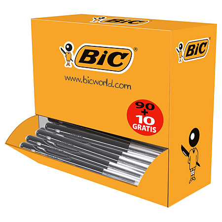 Bic M10 Original Value Pack - kartonnen doos - 90+10 intrekbare balpennen met medium punt