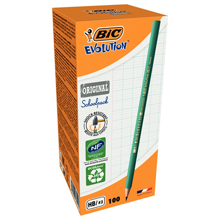 Bic Evolution Original 650 Schoolpack - boîte de 100 crayons graphite HB