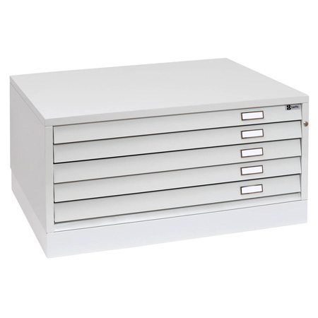 Bieffe Archiv - filling cabinet in metal sheet - 5 drawers - 45cm - 98,5x141cm (for A0 size) - white