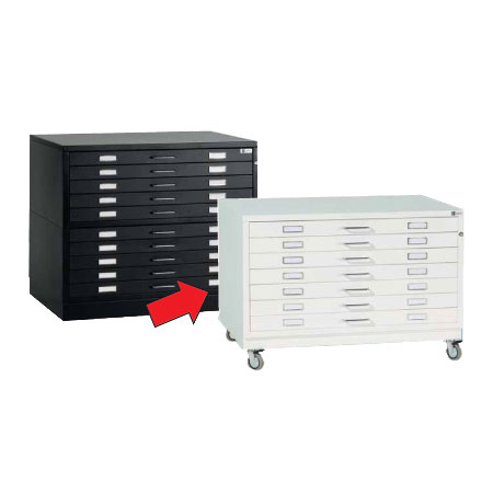Bieffe BF Line 7T - planchest in epoxy painted metal sheet - 7 drawers - 57,5cm - white