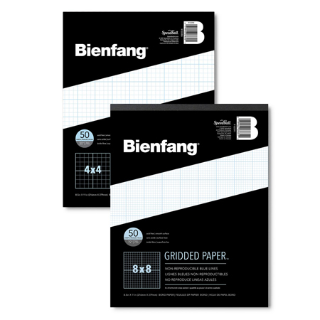 Bienfang Gridded paper - drawing pad - 50 sheets 75g/m² - 21.5X27.9cm - blue grid
