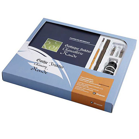 Brause Calligraphy learning box n.2 - french booklet, nib-holder, nibs & accessories