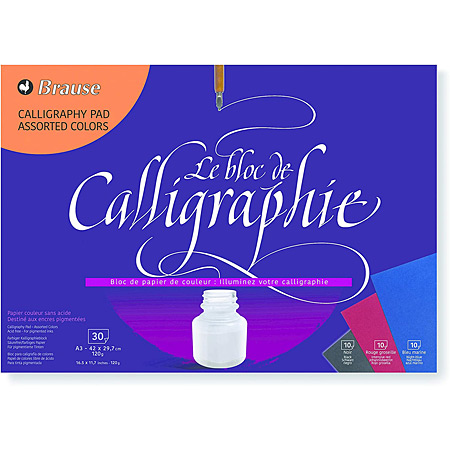 Brause Calligraphy pad - 30 coloured sheets - 120g/m² - 21x29,7cm (A4)