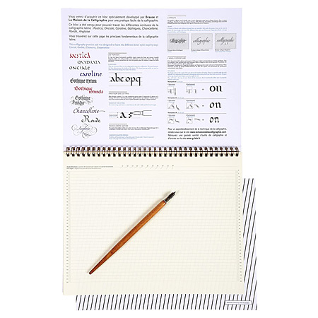 Brause Calligraphy practice pad - 50 lined sheets + examples