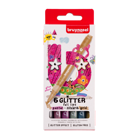 Bruynzeel Kids Glitter - cardboard box - assorted glitter pens