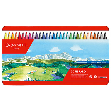 Caran d'Ache Fibralo - metalen doos - assortiment van aquarelmarkers