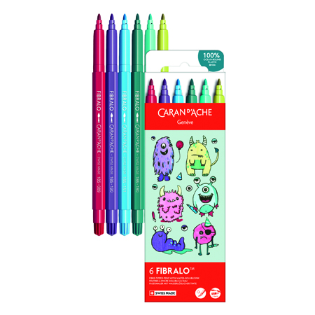Caran d'Ache Fibralo - kartonnen doos - assortiment van aquarelmarkers