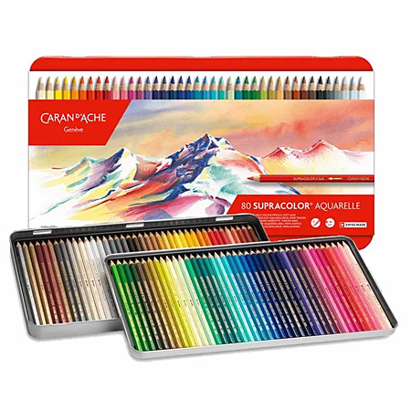 Caran d'Ache Supracolor Soft - étui en métal - assortiment de crayons de couleur aquarellables