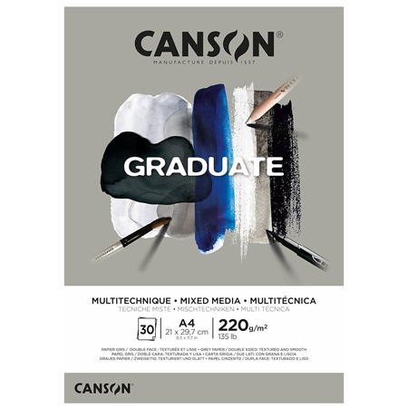 Canson Graduate Mixed Media Grey - pad - 30 sheets 220g/m²