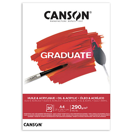Canson Graduate - olie & acrylblok - 20 vellen 290gr/m² - 21x29.7cm (A4)