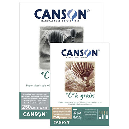 Canson 'C' à grain - tekenblok - 30 getint vellen 250gr/m²