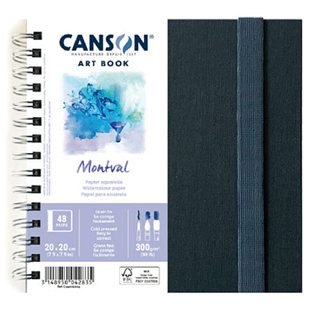 Canson Art Book Montval - aquarelalbum met spiraal - stevige omslag - 24 vellen 300gr/m² - fijne korrel