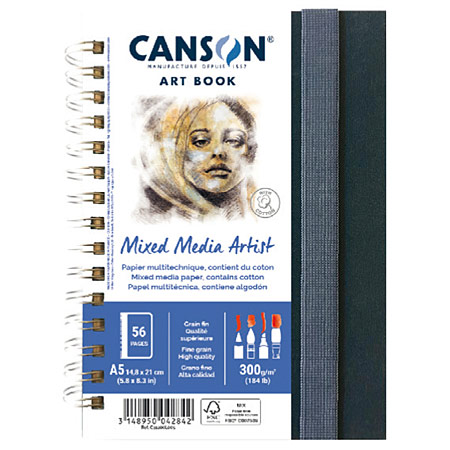 Canson Art Book Mixed Media Artist - album mixed media spiralé - couverture rigide - 27 feuilles 300g/m²