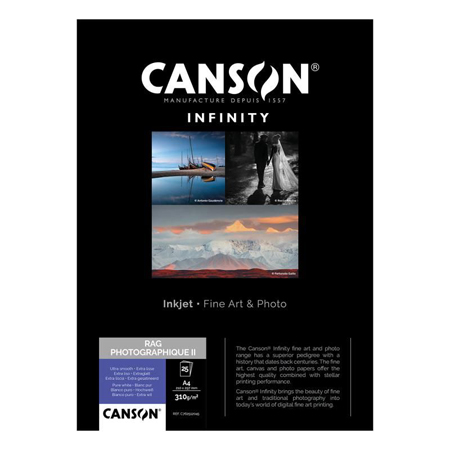 Canson Infinity Rag Photographique II - 100% cotton rag photo paper - 25 sheets box 310 g/m²