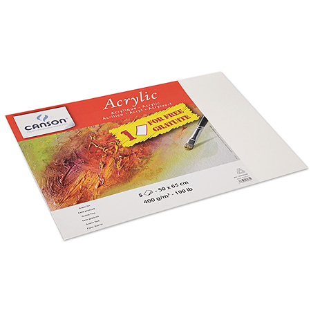 Canson Acrylic - painting paper 400g/m² - pack of 4 sheets 50x65cm + 1 free