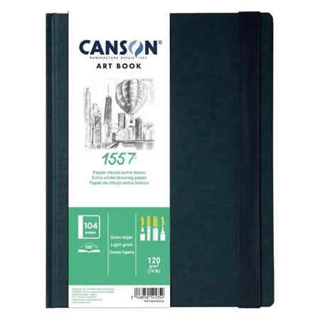 Canson Art book 1557 - sewn drawing book - 52 sheets 120g/m² - extra white - light grain