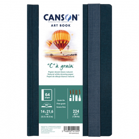 Canson Art book 'C' à grain - sewn drawing book - hardcover - 32 sheets 224g/m² - natural white