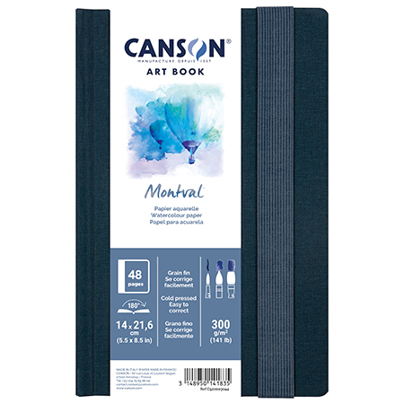 Canson Art Book Montval - album aquarelle - couverture rigide - 24 feuilles 300g/m² - grain fin