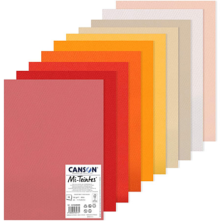 Canson Mi-Teintes - 10 assorted coloured sheets - 160g/m² - 29.7x42cm (A3)