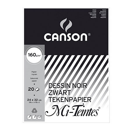 Canson Mi-Teintes - coloured paper pad - 20 sheets 160g/m² - black
