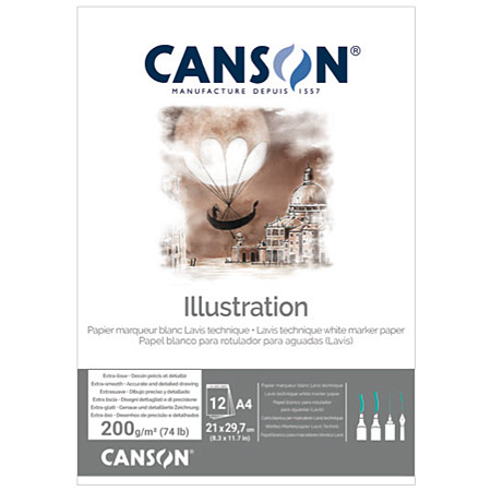 Canson Illustration - tekenblok - 12 vellen 200gr/m²