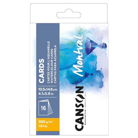 Canson Montval - aquarel ansichtkaart - 16 vellen 300gr/m² - 10,5x14,8cm (A6) - fijne korrel