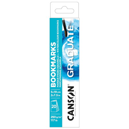 Canson Graduate Aquarel - bladwijzers - 20 vellen 250gr/m² - 5x19cm
