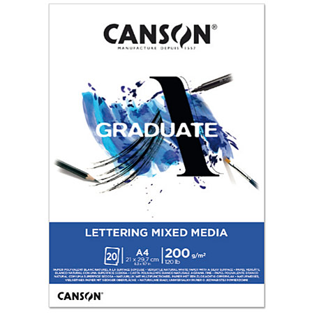 Canson Graduate Lettering Mixed Media - kalligrafieblok - 20 vellen 200gr/m²