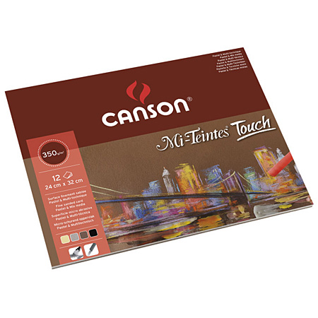 Canson Mi-Teintes Touch - pastelblok - 12 vellen 350gr/m² - 3x4 geassorteerde kleuren