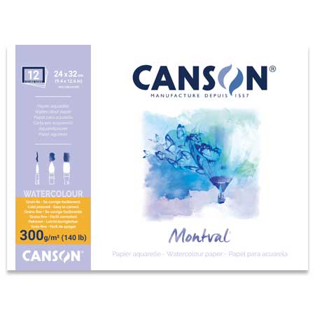 Canson Montval - aquarelblok - 12 vellen - 4-zijdig gelijmd - fijne korrel