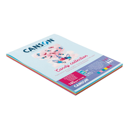 Canson Candy Collection - coloured paper pad - 30 sheets 185g/m² - 21x29.7cm (A4) - 5x6 colours