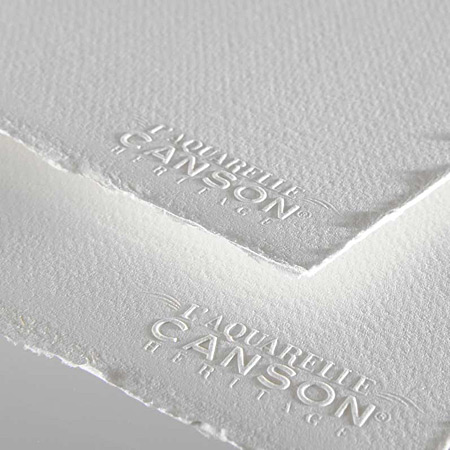 Canson Héritage - papier aquarelle - feuille 100% coton - 4 bords frangés