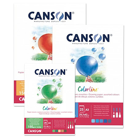 Canson Colorline - gekleurd papier blok - 25 vellen 150gr/m²
