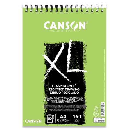Canson XL Recycled - bloc dessin spiralé - papier recyclé - 160g/m²
