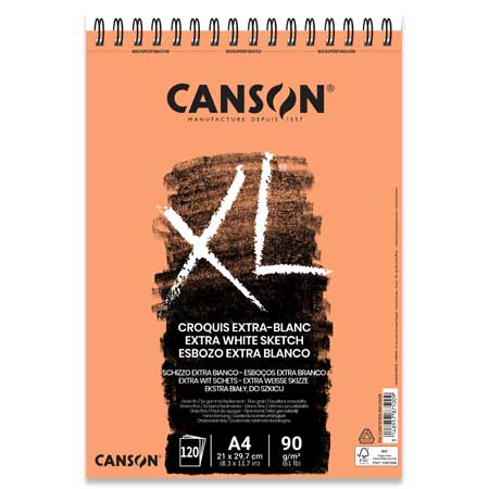 Canson XL Extra White - wirebound sketch pad - sheets 90g/m²