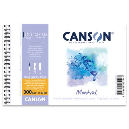 Canson Montval - aquarelblok met spiraal - 12 vellen 100% cellulose
