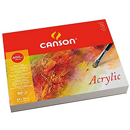Canson Acrylblok - 50 vellen - 400gr/m² - 1-zijdig gelijmd - fijne korrel