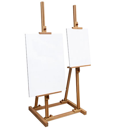 Cappelletto Double studio easel - oiled beech wood - adjustable angle to horizontal position - canvas up to 175cm