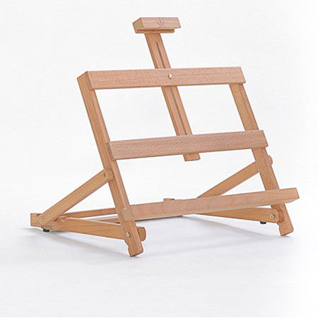 Cappelletto Display table easel - oiled beech wood - adjustable angle to horizontal position - canvas up to 48cm