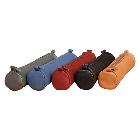 Clairefontaine Age Bag - trousse ronde en cuir - 18.5cm