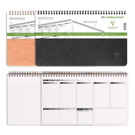 Clairefontaine Age Bag My weekly planner - cahier spiralé - 120 pages - 29.7x17cm - dot