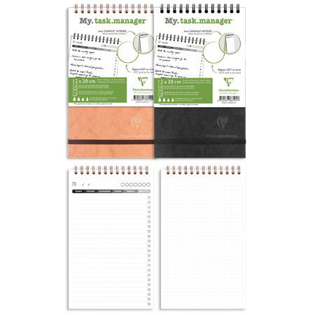 Clairefontaine Age Bag My task manager - bloc spiralé - 250 pages - 12x20cm - dot