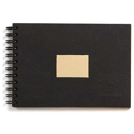 Clairefontaine Kraft - wirebound sketchbook - leather effect cover - 60 laid kraft sheets 90g/m²