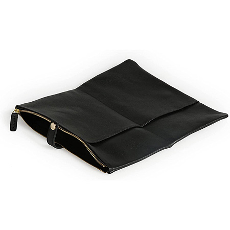 Clairefontaine Flying Spirit - leather pencil bag - 1 compartment - black