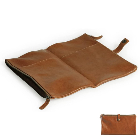 Clairefontaine Flying Spirit - leather pencil bag - 2 compartments