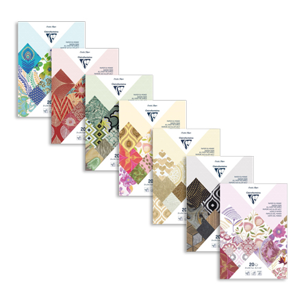 Clairefontaine Papiers Artisanaux - Papiers du monde - Blocs encollés - 20 feuilles texturés - 21x29.7cm