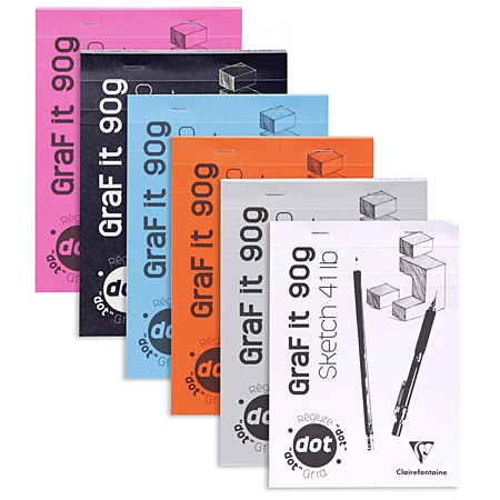Clairefontaine Graf'It - stapled sketch pad - 80 micro-perforated sheets - 90g/m² - dot grid